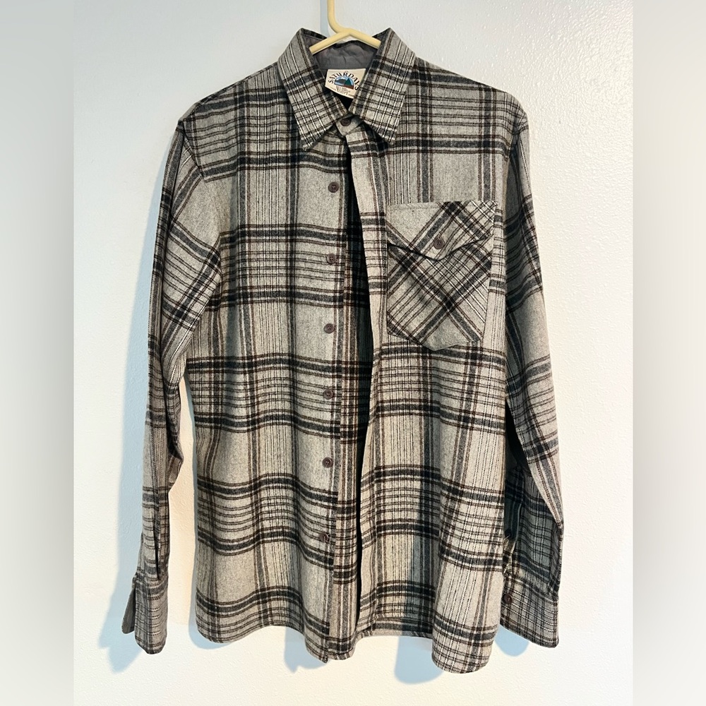 Vintage Saturdays Mens M Button Down 50% Wool Flannel